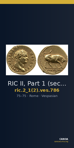 RIC II, Part 1 (second edition) Vespasian 786 — CANOA