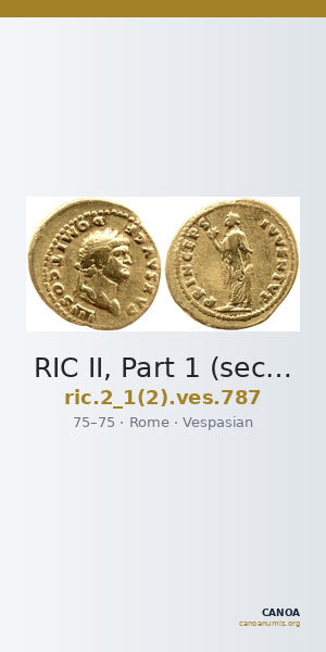 RIC II, Part 1 (second edition) Vespasian 787 — CANOA