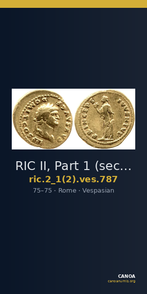 RIC II, Part 1 (second edition) Vespasian 787 — CANOA