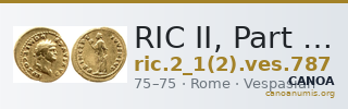 RIC II, Part 1 (second edition) Vespasian 787 — CANOA