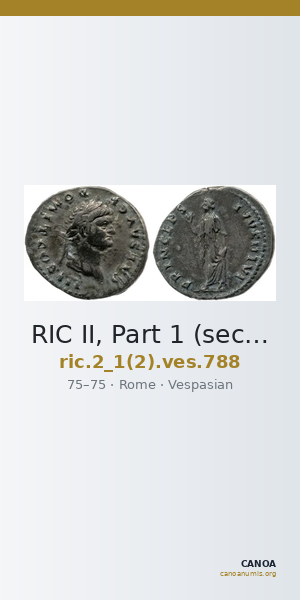 RIC II, Part 1 (second edition) Vespasian 788 — CANOA