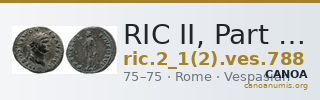 RIC II, Part 1 (second edition) Vespasian 788 — CANOA