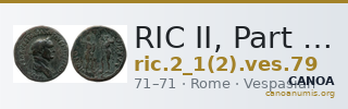 RIC II, Part 1 (second edition) Vespasian 79 — CANOA