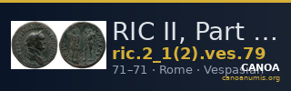 RIC II, Part 1 (second edition) Vespasian 79 — CANOA