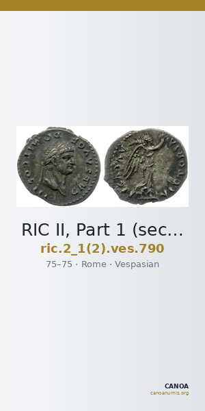 RIC II, Part 1 (second edition) Vespasian 790 — CANOA