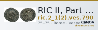RIC II, Part 1 (second edition) Vespasian 790 — CANOA