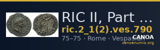 RIC II, Part 1 (second edition) Vespasian 790 — CANOA