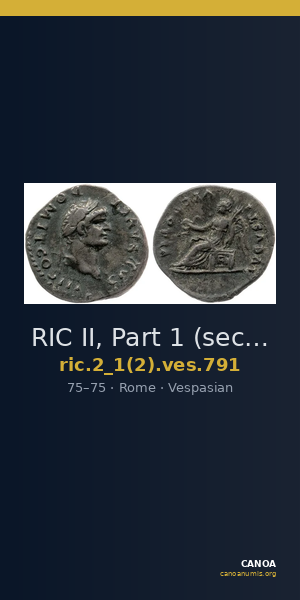 RIC II, Part 1 (second edition) Vespasian 791 — CANOA
