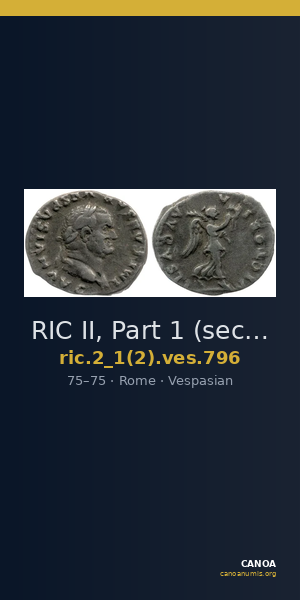 RIC II, Part 1 (second edition) Vespasian 796 — CANOA