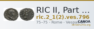 RIC II, Part 1 (second edition) Vespasian 796 — CANOA