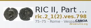 RIC II, Part 1 (second edition) Vespasian 798 — CANOA