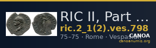 RIC II, Part 1 (second edition) Vespasian 798 — CANOA