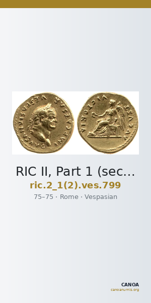 RIC II, Part 1 (second edition) Vespasian 799 — CANOA