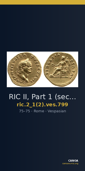 RIC II, Part 1 (second edition) Vespasian 799 — CANOA