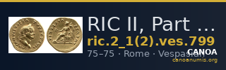 RIC II, Part 1 (second edition) Vespasian 799 — CANOA