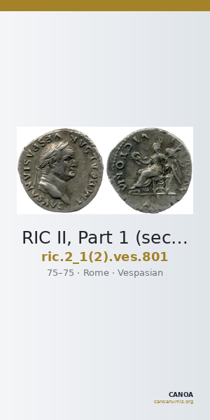 RIC II, Part 1 (second edition) Vespasian 801 — CANOA