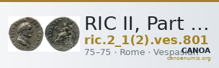 RIC II, Part 1 (second edition) Vespasian 801 — CANOA