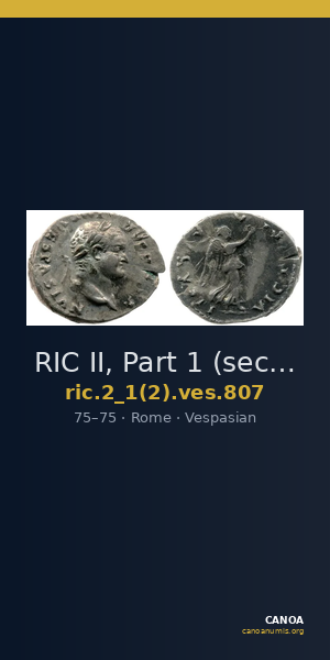 RIC II, Part 1 (second edition) Vespasian 807 — CANOA