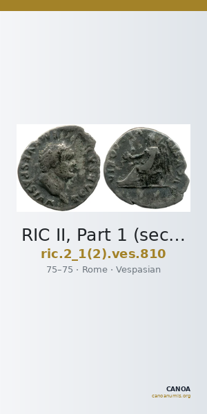 RIC II, Part 1 (second edition) Vespasian 810 — CANOA