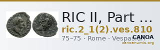 RIC II, Part 1 (second edition) Vespasian 810 — CANOA
