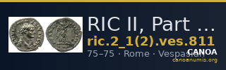 RIC II, Part 1 (second edition) Vespasian 811 — CANOA