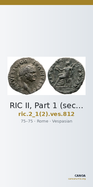 RIC II, Part 1 (second edition) Vespasian 812 — CANOA