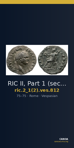 RIC II, Part 1 (second edition) Vespasian 812 — CANOA
