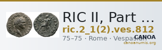RIC II, Part 1 (second edition) Vespasian 812 — CANOA