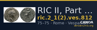 RIC II, Part 1 (second edition) Vespasian 812 — CANOA