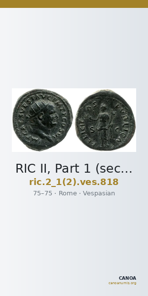 RIC II, Part 1 (second edition) Vespasian 818 — CANOA