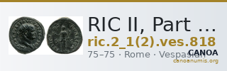 RIC II, Part 1 (second edition) Vespasian 818 — CANOA