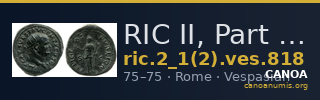 RIC II, Part 1 (second edition) Vespasian 818 — CANOA