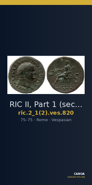 RIC II, Part 1 (second edition) Vespasian 820 — CANOA