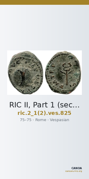 RIC II, Part 1 (second edition) Vespasian 825 — CANOA