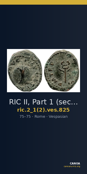 RIC II, Part 1 (second edition) Vespasian 825 — CANOA