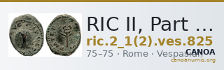 RIC II, Part 1 (second edition) Vespasian 825 — CANOA
