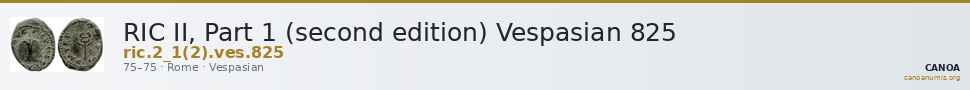 RIC II, Part 1 (second edition) Vespasian 825 — CANOA