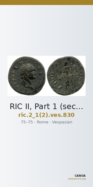 RIC II, Part 1 (second edition) Vespasian 830 — CANOA