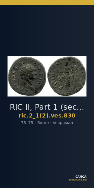 RIC II, Part 1 (second edition) Vespasian 830 — CANOA