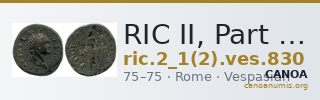 RIC II, Part 1 (second edition) Vespasian 830 — CANOA