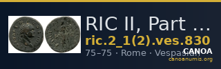RIC II, Part 1 (second edition) Vespasian 830 — CANOA