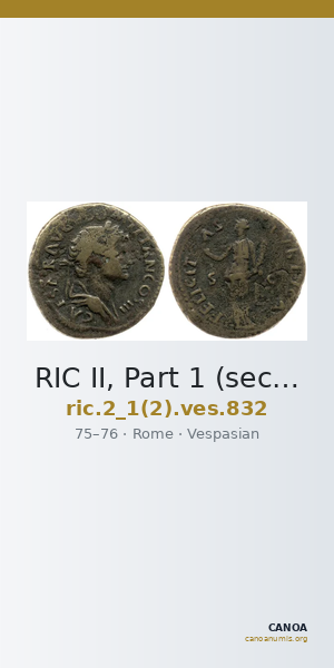 RIC II, Part 1 (second edition) Vespasian 832 — CANOA