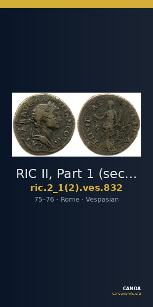 RIC II, Part 1 (second edition) Vespasian 832 — CANOA