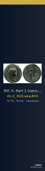 RIC II, Part 1 (second edition) Vespasian 833 — CANOA