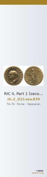 RIC II, Part 1 (second edition) Vespasian 839 — CANOA