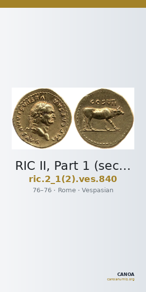 RIC II, Part 1 (second edition) Vespasian 840 — CANOA