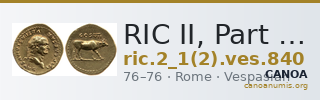 RIC II, Part 1 (second edition) Vespasian 840 — CANOA