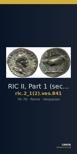 RIC II, Part 1 (second edition) Vespasian 841 — CANOA