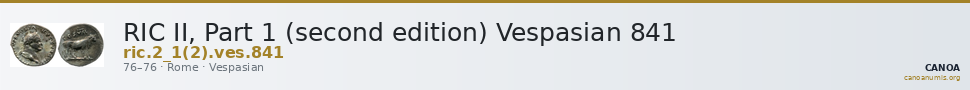 RIC II, Part 1 (second edition) Vespasian 841 — CANOA