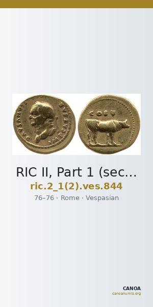 RIC II, Part 1 (second edition) Vespasian 844 — CANOA